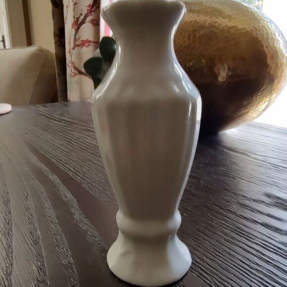 Vintage Porcelain Bud Vase Applied Flowers - Picture 2 of 9